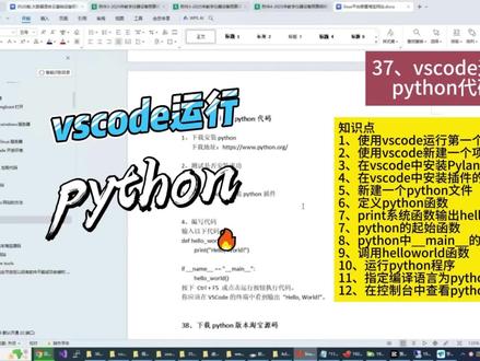 37、vscode运行python代码 #编程入门 #程序代码 #编程 #编程语言