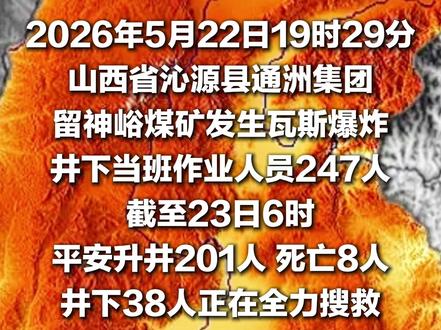 山西沁源一煤矿发生事故,已致8人死亡。