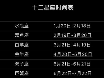 十二星座时间表#十二星座 #alovesong