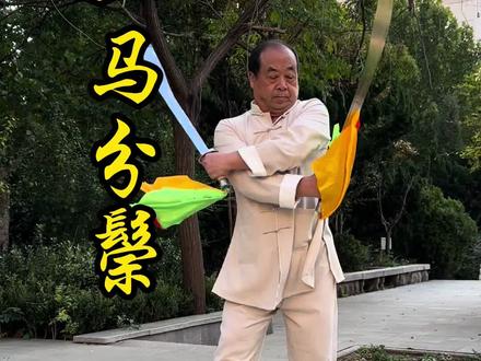 二马分鬃 山东名拳师-70岁青岛吴宗林老师示范传统双刀之二马分鬃#武术#双刀#双刀基本功#青岛吴宗林