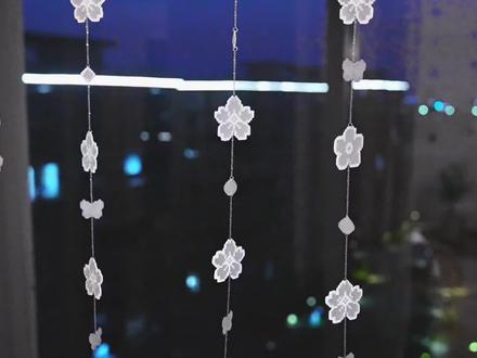 用拼豆做了"会呼吸的"樱花门帘!把春天搬进了家!#交换我家的春天 #宝藏生活家企划 #粉彩系 #我为粉彩系代言