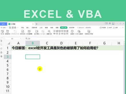 今日解答:excel宏开发工具是灰色的被禁用了如何启用宏?#excel技巧 #excel教学#vba教程#excel宏的使用方法#职场干货@DOU+小助手