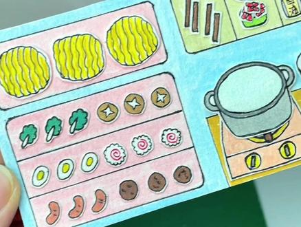 第206集: 自制泡面小摊手工教程,简单好玩又可爱的泡面店铺迷你豆豆本手工制作,diy小朋友喜欢玩的小摊安静书小手工,方便面小摊创意手工教程#手工diy #小学生手工 #豆豆本 #手工教程 #自制安静书