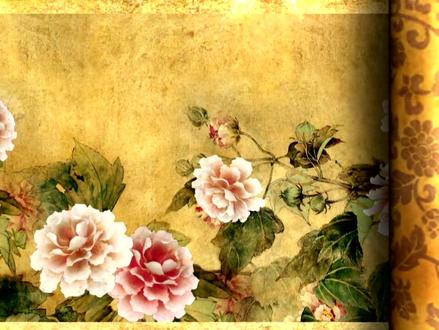 牡丹画卷轴,牡丹花视频片头素材分享