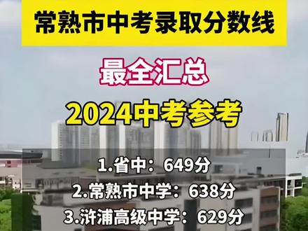 常熟2024中考录取分数线#常熟家长圈