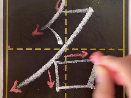 二年级下册第十课“名”在田字格当中的写法与讲解