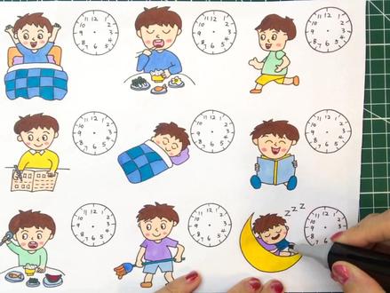 假期我的一天作息时间表儿童画,小学生寒假学习计划安排手抄报!