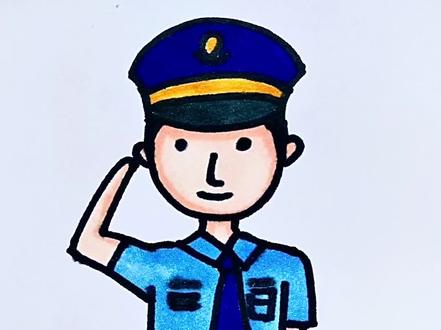 警察叔叔简笔画来咯,超简单学起来吧#简笔画 #画画