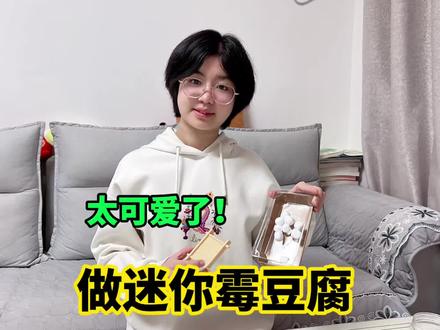 做仿真迷你霉豆腐,这也太可爱了! #萌娃#开箱#仿真霉豆腐 #亲子互动 #亲子时光