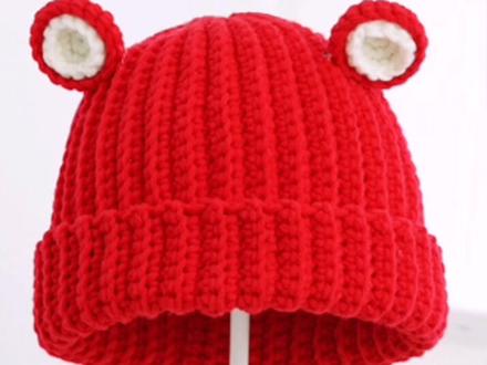 第七集|熊耳朵宝宝帽子|新手零基础钩针编织教程⑦#手工diy #手工编织帽子#帽子控