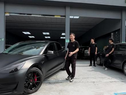 特斯拉毛豆3的车主看过来#广州 #特斯拉 #黑武士 #改色膜案例分享 #t9电研社广州分社