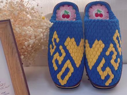 冰条线520拖鞋右脚教程2#哎呦喂你鞋真好看 #爱生活爱编织