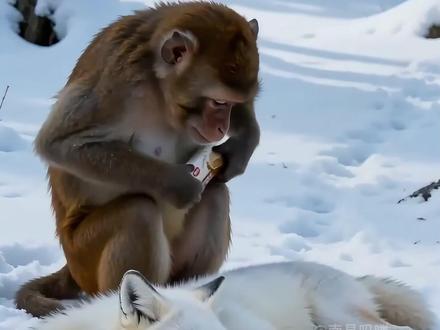 给你一块噶撒糕 #雪山救狐狸 #seedance2 #吗喽 #噶撒糕 #南昌话