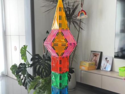 第81集✨磁力片的创意拼法-东方明珠,东方明珠的保姆级教程,跟着我的步骤,相信你也一定可以搭起来的!#益智玩具 #磁力片 #玩具 #小朋友玩具 #早教益智玩具