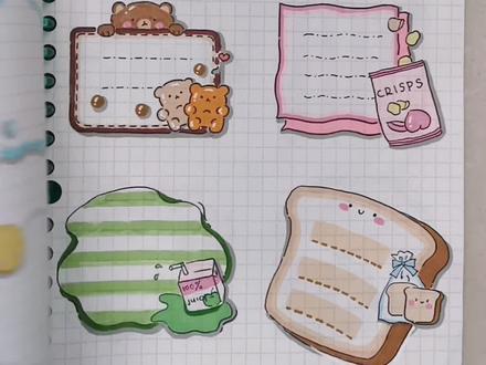 手帐素材简笔画边框合集|水果篇食物篇|柠檬青柠芒果薯片薯条糖果寿司面包等#手帐素材