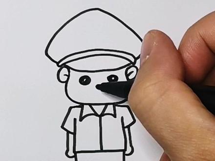 #警察叔叔 20秒教你学会画警察#简笔画 #一起学画画