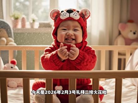 今天是2026年2月3号礼拜二续火花啦,友谊的小船不能翻爱你哟么么哒! #火花宝宝 #萌娃 #续火花