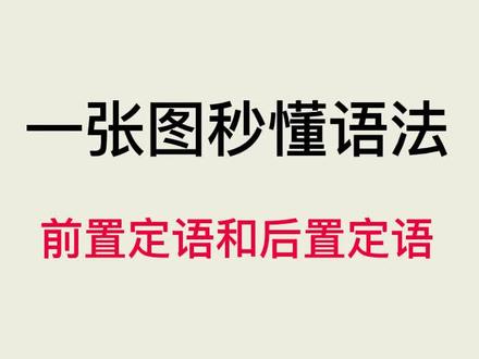 一张图秒懂语法——前置定语和后置定语#高中英语语法 @DOU+小助手 @抖音小助手