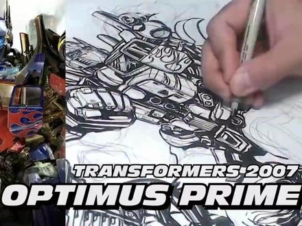 耗时50小时绘制的历代擎天柱同框来自jamesraiz#手绘 #变形金刚 #绘画