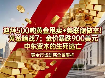 迪拜500吨黄金甩卖+美联储做空!黄金暗战7:金价暴跌900美元,中东资本的生死逃亡#生活服务热点中心 #贵金属#黄金暴跌 #美联储 #金价走势 @热点小助手 @DOU+小助手