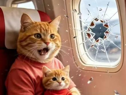 橘宝被救经典剧情#逆火下行 #车厢着火 #猫咪上飞机 #宠物猫剧情