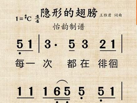 隐形的翅膀#歌曲动态简谱