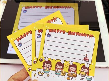 生日贺卡教程奉上~ #简笔画 #手绘 #生日 @抖音小助手