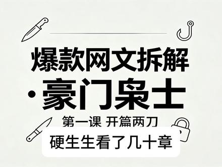 拆解爆款网文上头的底层密码第一课:开篇两刀 为什么文笔烂、逻辑崩的《豪门枭士》,能让人上头几十章?
第一章开篇两刀直接封神:
第一刀压迫感糊脸,零废话不劝退;
第二刀把主角往死里踩,读者瞬间共情下注。
快餐读者吃的就是这套!看完你也能写抓人海开篇。
#写作技巧 #男频爽文拆解