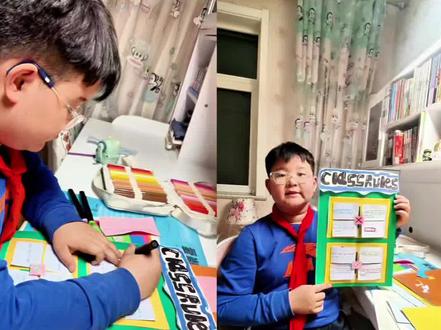 四下英语第一单元班级规则#手抄报 #记录真实生活 #小学生作业 #爱画画的孩子 #手工diy