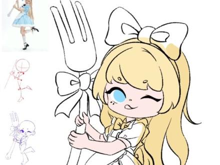 🎨宝子们!今天来分享超详细的QQ人绘画教程,手把手教你画出图里这种软萌可爱的Q版角色,小白也能轻松上手~
步骤1:确定动态与线稿打底
先画简单的动态骨架,用几根线条定好人物姿势,像图里拿着大叉子、活泼俏皮的动作。接着在骨架基础上,勾勒出人物的大致轮廓,包括发型、服饰(蓝格裙、围裙、袜子鞋子),还有大大的叉子道具,把蝴蝶结这些装饰的位置也标记好~
步骤2:细化线稿
把第一步的草稿变得更清晰,画出头发的发丝走向、裙子的褶皱、袜子的条纹等细节。注意线条要流畅,Q版的线条可以圆润一些,营造可爱感~
步骤3:基础上色
选明亮柔和的色系,皮肤用淡淡的粉色系,头发选暖黄色,裙子和叉子用清新的浅蓝色,蝴蝶结、鞋子用黑色点缀。先平铺大色块,确保颜色均匀,为后续光影做准备~
步骤4:添加光影与细节
给人物和道具加上光影,比如头发的高光、裙子褶皱的阴影,让画面更有立体感。然后画细节,像眼睛里的星星高光、脸颊的腮红,让角色更生动,最后再整体调整一下色彩平衡,让画面更和谐~
按照这些步骤,你也能画出超萌QQ人啦,快拿出画笔实践起来~#板绘板绘 #画画打卡 #q版 #绘画过程 #平板绘画