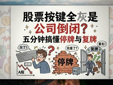 股票按键全灰是公司倒闭?五分钟搞懂停牌与复牌
#科普 #知识分享