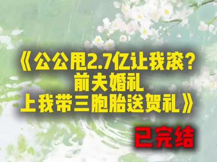 《公公甩2.7亿让我滚?前夫婚礼上我带三胞胎送贺礼》#林瑶#文安琪#陈屿#完结小说#推荐小说
