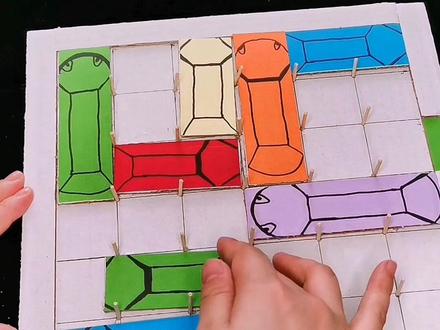 停车场华容道教程来咯#益智游戏 #手工diy #亲子