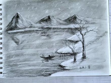 画一幅语文课本上的画,评论区一起见古诗词#画画教程 #绘画 #画画🎨 #零基础学画画 #一学就会系列
