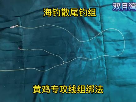 海钓散尾钓组绑法,专攻黄鸡双钩绑法,慢动作详细教程! #黄鸡钓组 #散尾钓组 #海钓双钩 #串钩绑法 #天平散尾钓组 #钓友请就位