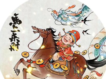 拜年啦!祝大家马上来财!马上有一切! #新年快乐 #插画 #画画 #拜年 #国画