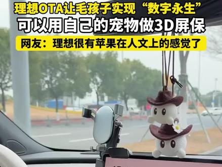 理想OTA 8.2更新宠物3D屏保,无数网友被感动到#理想OTA8.2最治愈的功能居然是它 #理想OTA8.2让毛孩子实现数字永生