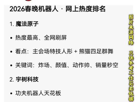 春晚六大机器人概念股梳理 #股市