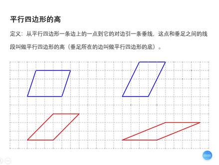几种平行四边形的高的画法 #干货 #数学基础知识