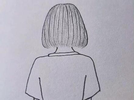 短发女生背影。#手绘 #简笔画 #热门