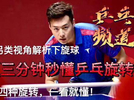 三分钟秒懂乒乓旋转,四种旋转,一看就懂!深度解说下旋球 #运动 #乒乓球 #接发球 #旋球