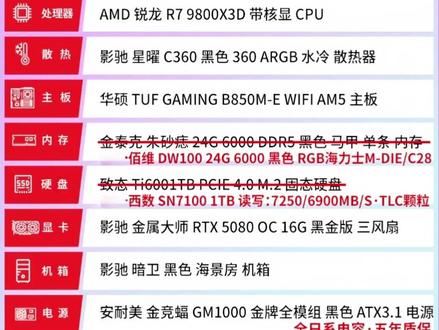 太炸裂了!9800X3D+5080,14699精挑细选全牌子 性价比高颜值也不错!有需求的富哥可以关注一下!
#电脑推荐 #组装电脑 #diy电脑 #电脑 #数码科技