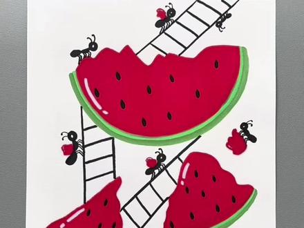 有趣的五一劳动节创意画轻松搞定!超简单!快来试试吧!#丙烯马克笔 #劳动节 #创意美术 #儿童绘画 #零基础学画画