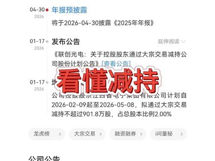 新手快速看懂减持 #减持 #股票知识