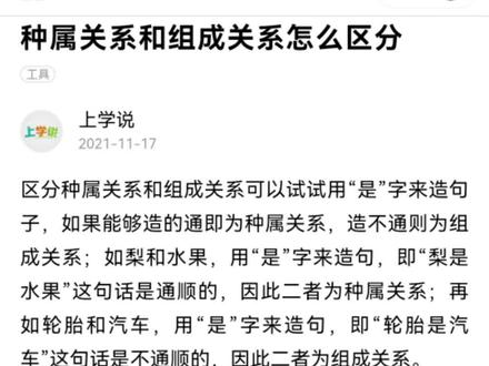 言语:种属关系与组成关系