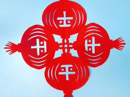 四季平安灯笼剪纸~祝大家新的一年,顺顺利利!#剪纸 #田田剪纸 #茌平剪纸传承人田田