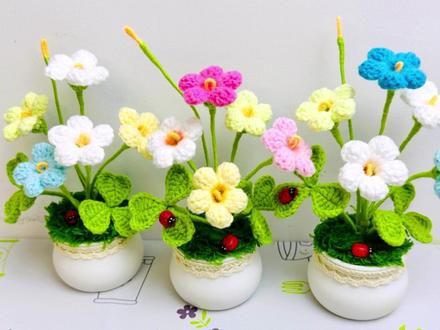 酢浆草盆栽视频教程三#钩针基础教程 #手工编织零基础教学