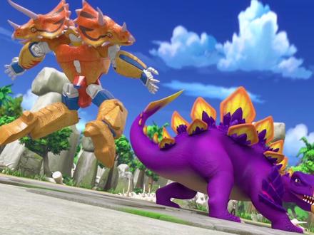 第5集心奇爆龙战车2形态转换三角龙人登场2少年动画城萌知计划恐龙