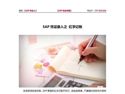 SAP财务实操 凭证录入之 红字记账#会计