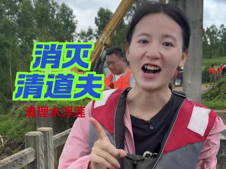 来助力大表哥清理上百亩水葫芦 抓捕害鱼清道夫 #清道夫 #外来入侵物种 #水葫芦 #河道清理